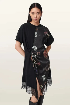 AllSaints asimetrik LANA LACE elbise