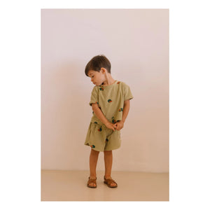 Studio Bohème - Essential Watermelon Bio-Baumwolle Frottee T-Shirt | Khaki