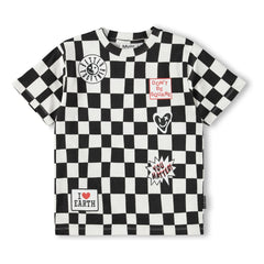 Molo - Riley Damier T-Shirt aus Bio-Baumwolle | Schwarz
