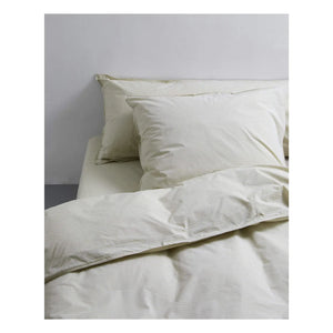 Suite 702 - Gestreifter Bettbezug aus Bio-Perkal – Olive-Creme | Olive