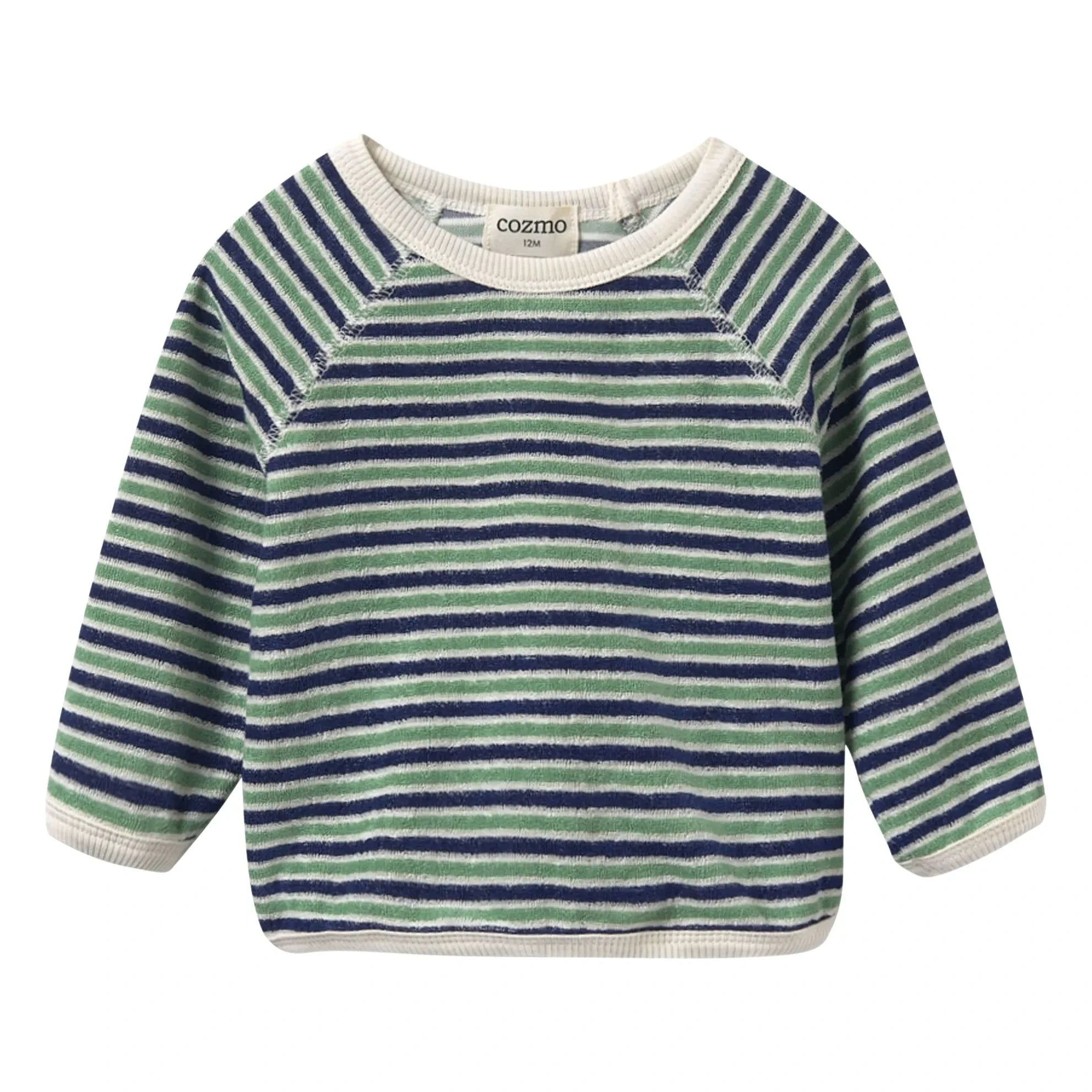 Cozmo - Fenix Gestreiftes Handtuch-T-Shirt | Marineblau