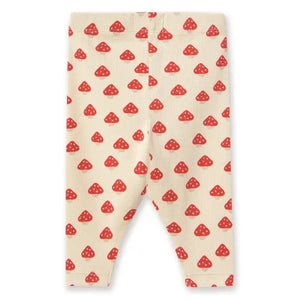 Tinycottons – Leggings aus Bio-Baumwolle mit Rippstrick und Korkdetails | Ecru