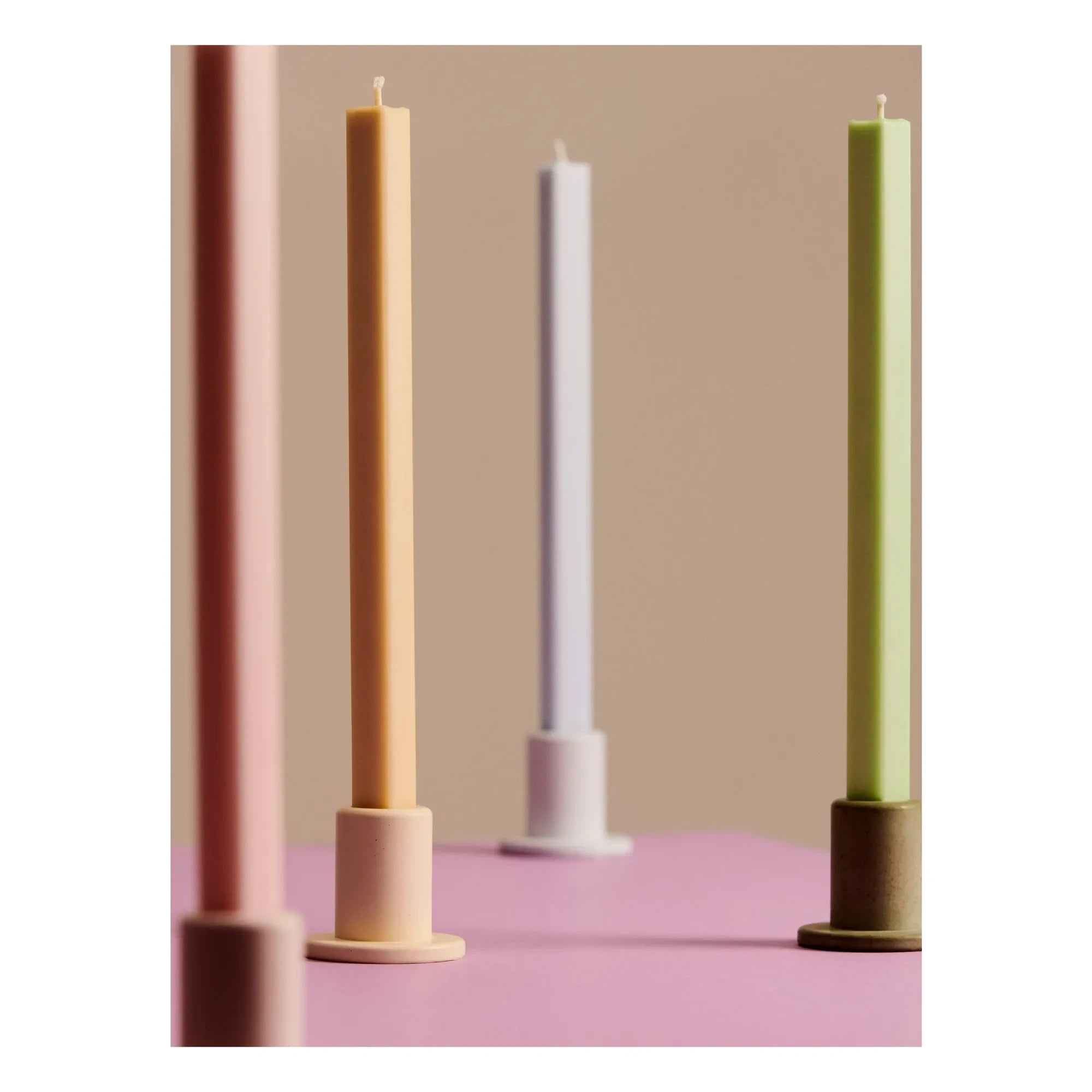 Hallo - Sechseckige Pastellkerzen - 4er Set | Pastell