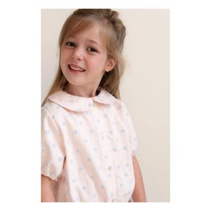 Jenest - Claudine Yaka Molly Pois Bio-Baumwollbluse | Hellrosa