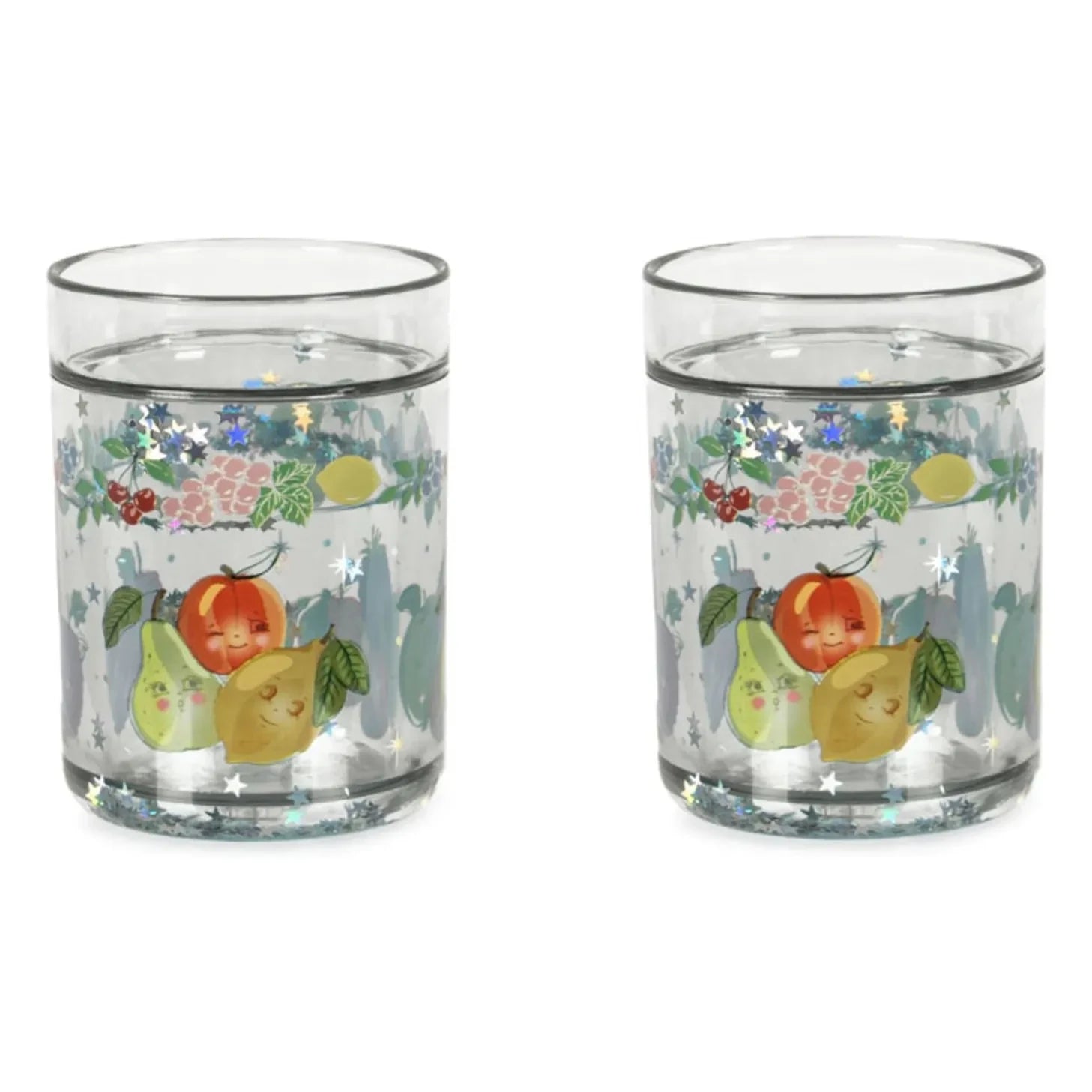 Konges Sløjd - Glitzerbecher mit Früchten - 2er-Set