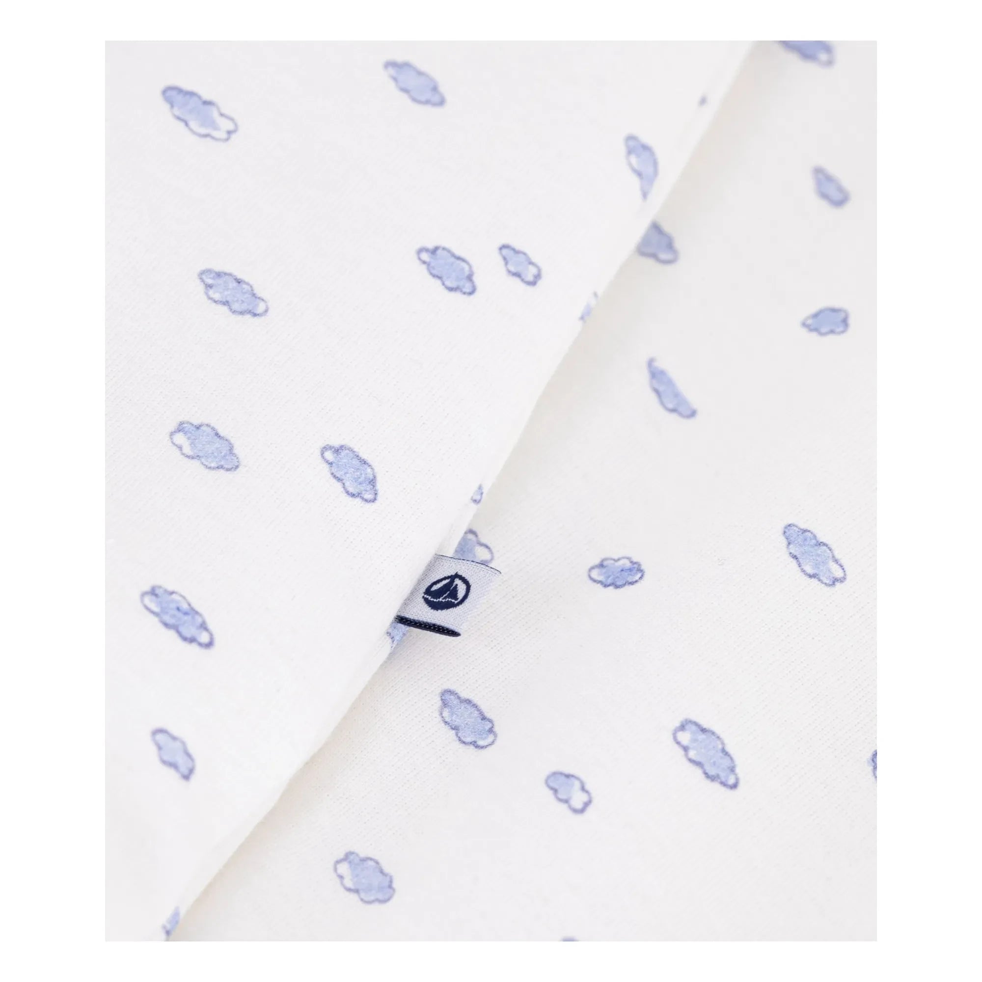 Petit Bateau - Schlafsack aus Bio-Baumwolle mit Wolkenmotiv | Weiß