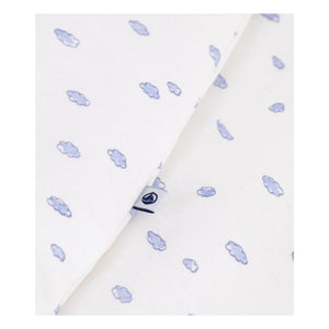 Petit Bateau - Schlafsack aus Bio-Baumwolle mit Wolkenmotiv | Weiß