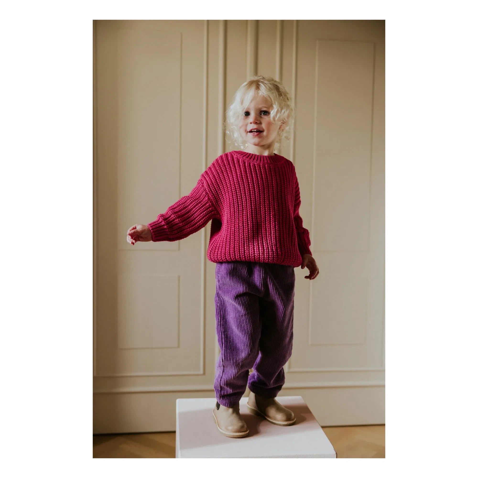 Yuki - Bio-Baumwoll-Dicker Pullover | Fuchsia
