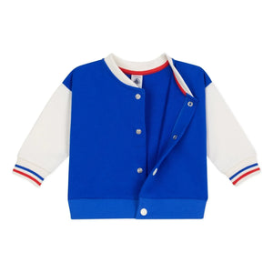 Petit Bateau - Jacke Teddy Colorblock | Königsblau