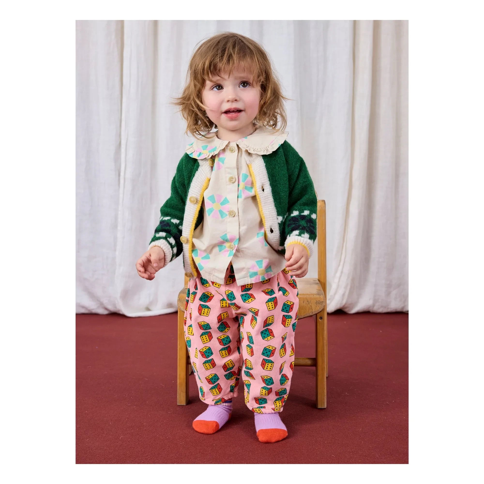 Bobo Choses - Cordhose aus Bio-Baumwolle mit Karomuster | Rosa