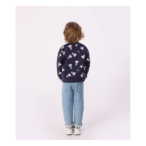 Petit Bateau – Badminton Fleece-Sweatshirt | Nachtblau