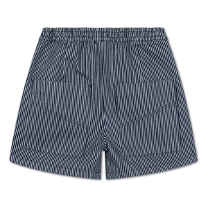 Repose AMS - Gestreifte Shorts aus Bio-Baumwolle mit elastischem Bund | Blau