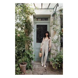 Emile et Ida - Blau | Baumwoll Latzhose mit Blumenmuster