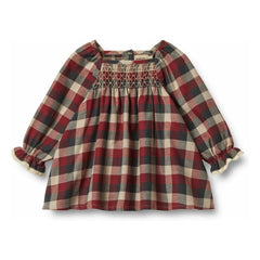 Wheat - Bella Kleid Kariert aus Bio-Baumwolle | Rot