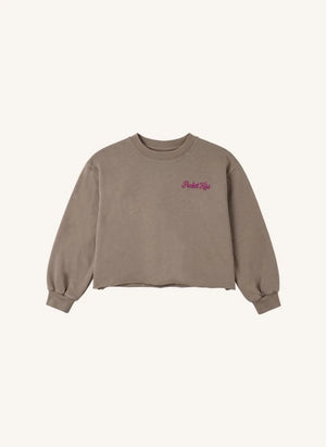 Smallable Kid - Plum Pocket Kiss Organische Baumwoll-Sweatshirt | Eisbraun