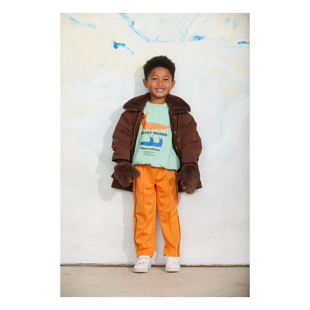 Mini Rodini – Parka aus recycelter Faser mit Hundemotiv | Braun