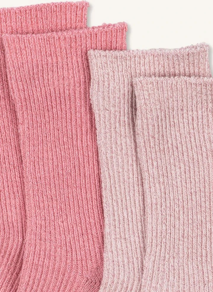 Konges Sløjd - 2er-Pack glänzende Socken | Rosa