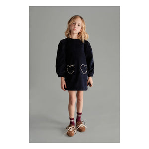 Mipounet - Clotilde Samt Kleid | Nachtblau