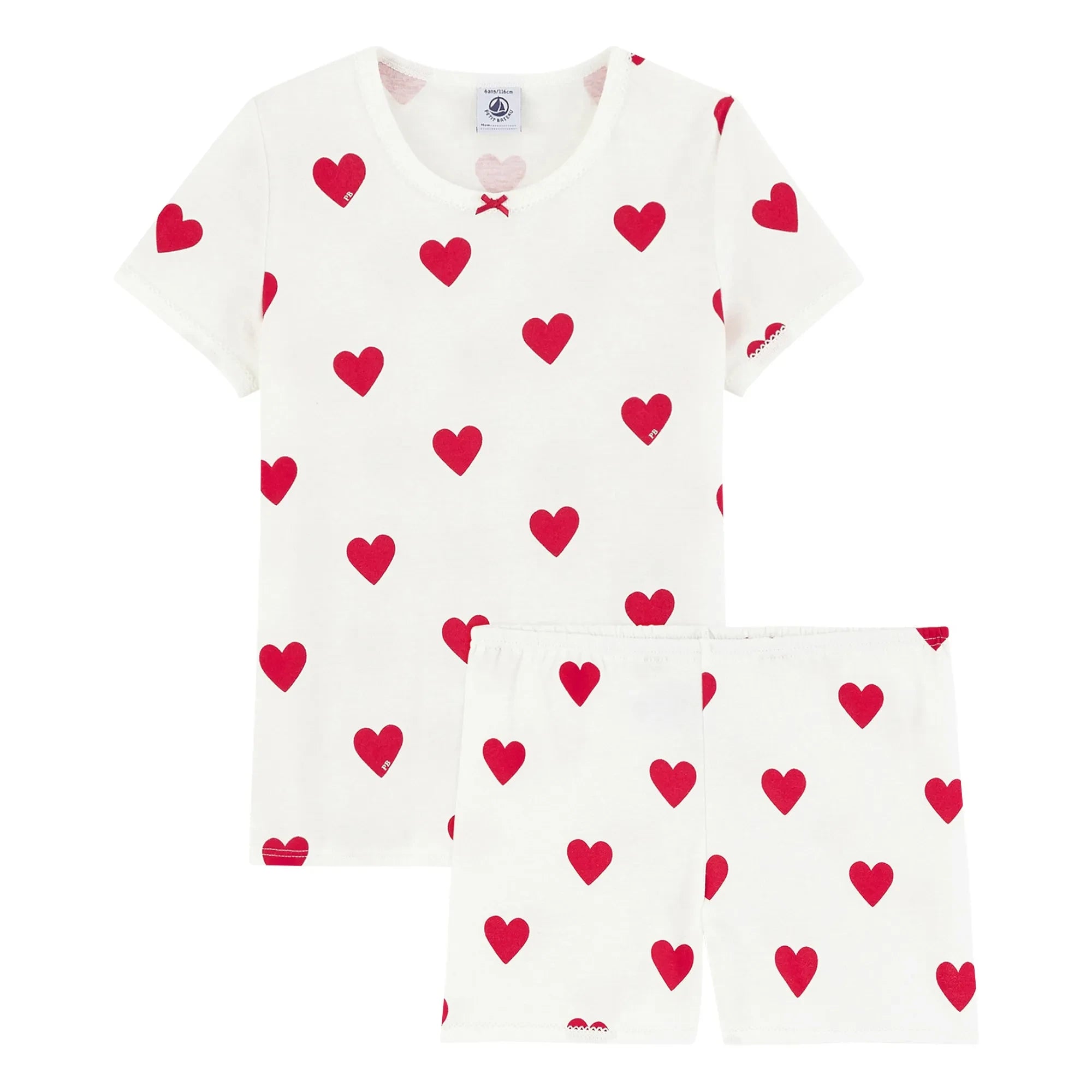 Petit Bateau - Mittellanger Bio-Baumwoll-Pyjama | Weiß