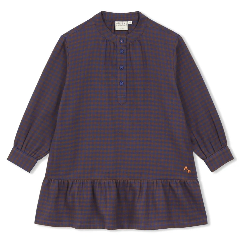 Arsène et Les Pipelettes - Kleid aus Bio-Baumwolle mit Vichy-Karo | Braun