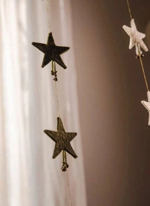 Muskhane - Filz "Shooting Stars" Girlande | Moss Green