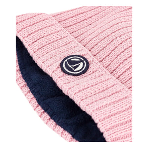 Petit Bateau - Karierte Polar-Mütze | Rosa