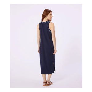 Petit Bateau - Glattes Ripp-Trägerkleid | Marineblau