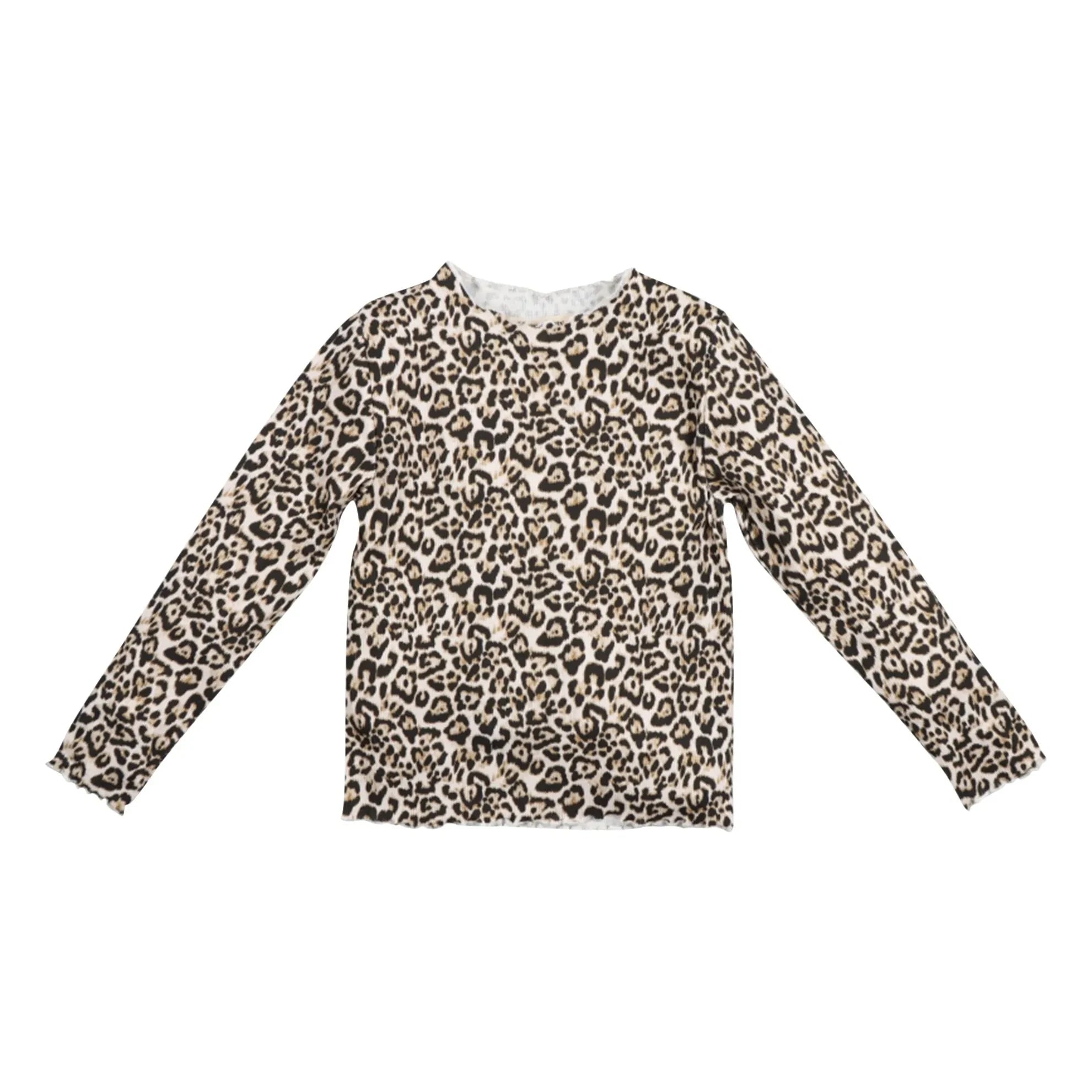 the new society - Leopard Rippen-T-Shirt | Beige