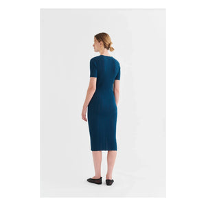 FUB - Hohes geripptes Kleid | Blau