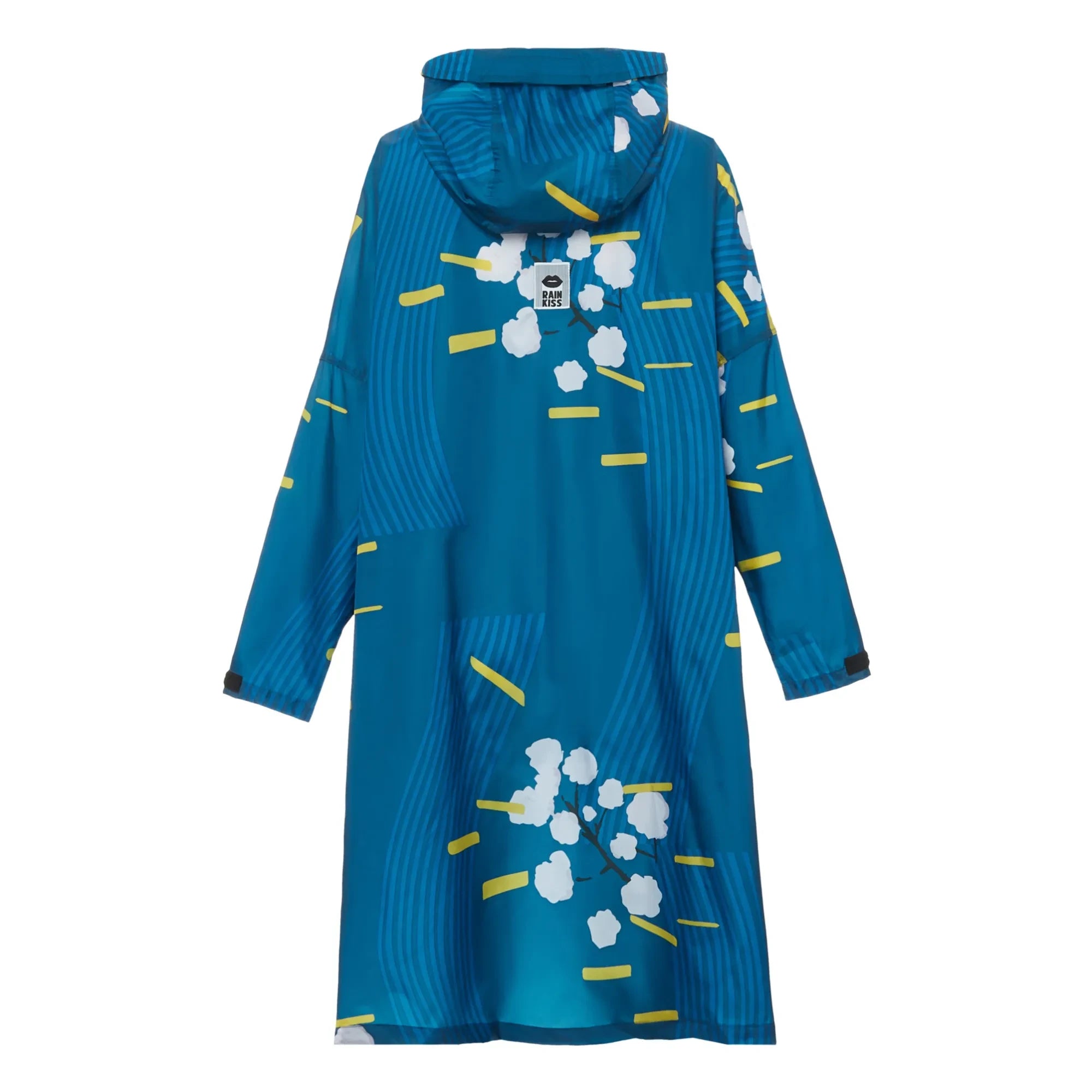 Rainkiss - Japanische Kirschblüte Wasserdichter Poncho | Blau
