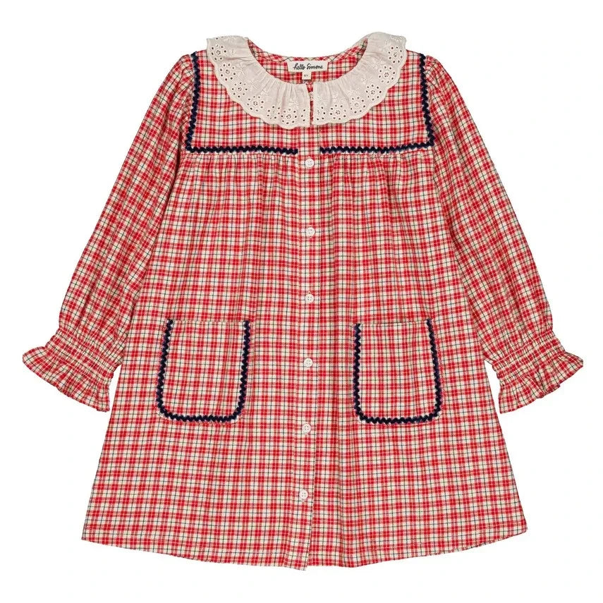Hello Simone - Agatha kariertes Kleid | Rot