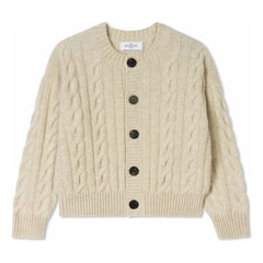 Bompard - Kaschmir-Cardigan mit Zopfmuster | Creme
