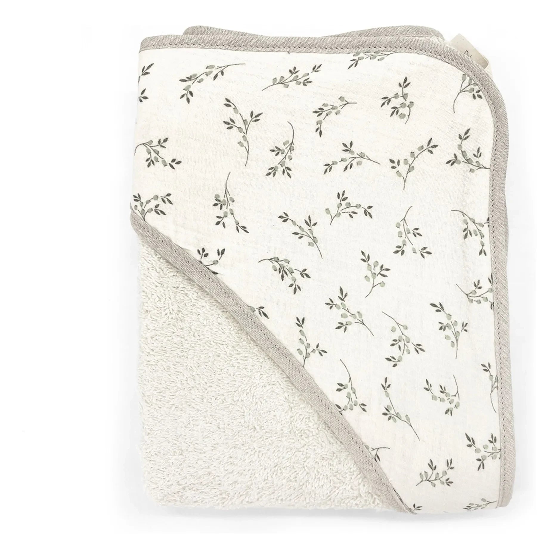 Babyshower - Olivfarbener Bademantel | Ecru