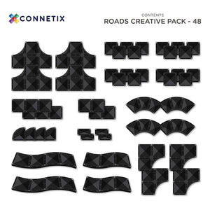 Connetix - Roads Creative Pack - 48 Teile | Schwarz