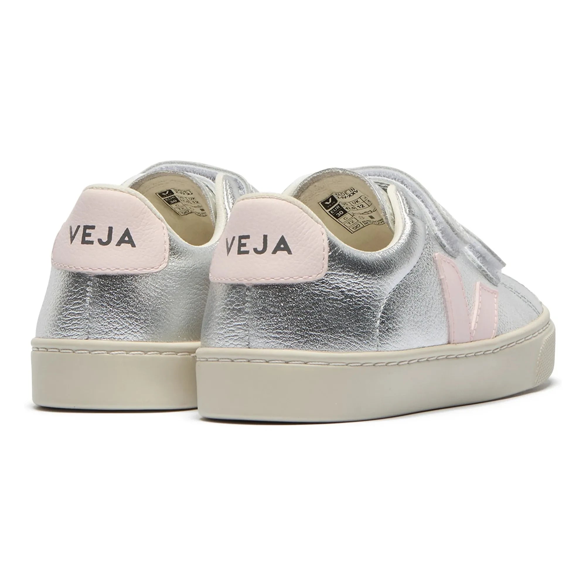 Veja - Esplar Leder-Sneaker mit Kratzer-Optik | Silber