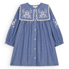 Louise Misha - Hyacinte Organic Baumwolle Kleid | Blau