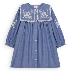 Louise Misha - Hyacinte Organic Baumwolle Kleid | Blau