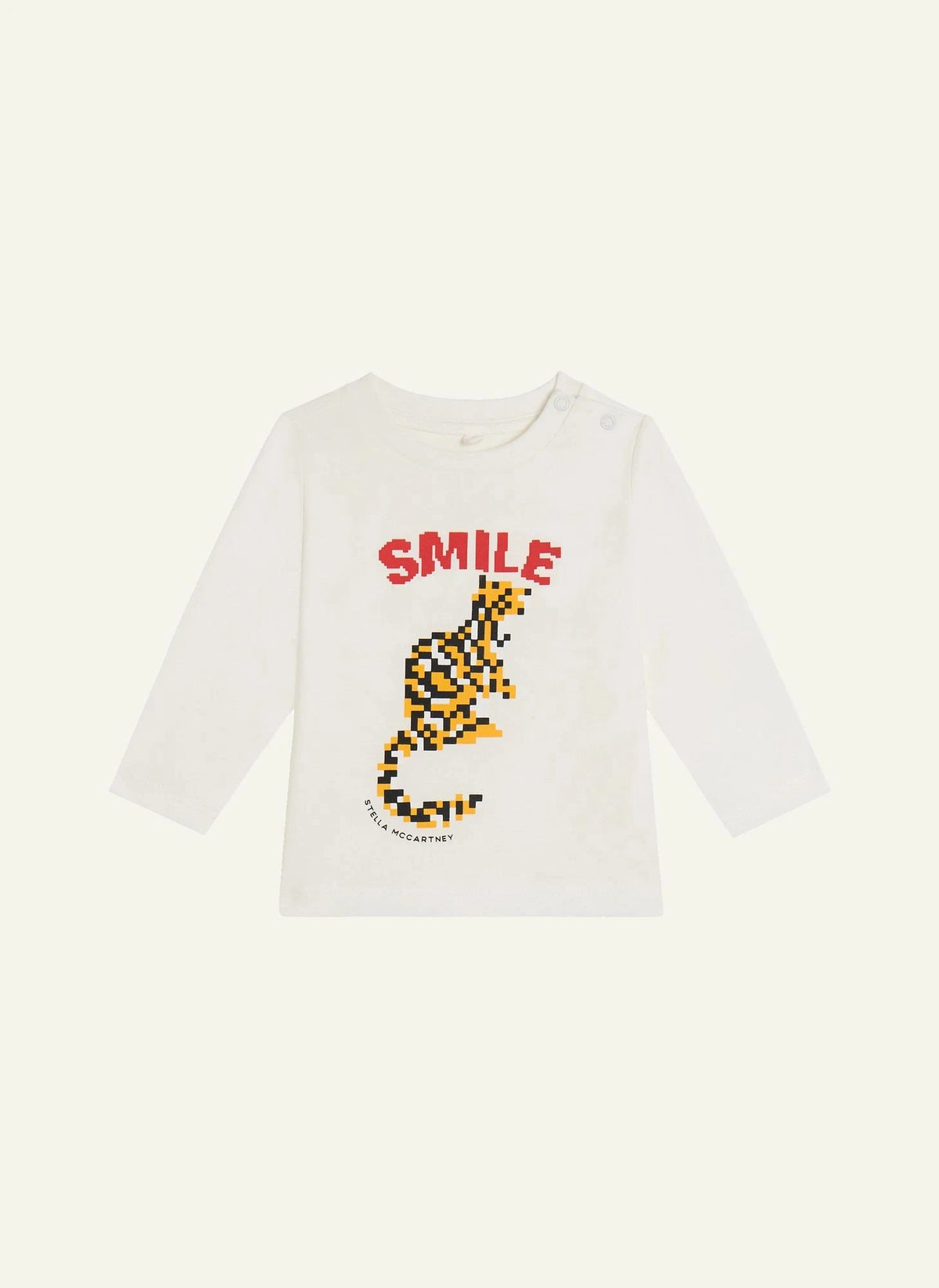 Stella McCartney Kids - Smile Bio-Baumwoll-T-Shirt | Elfenbein
