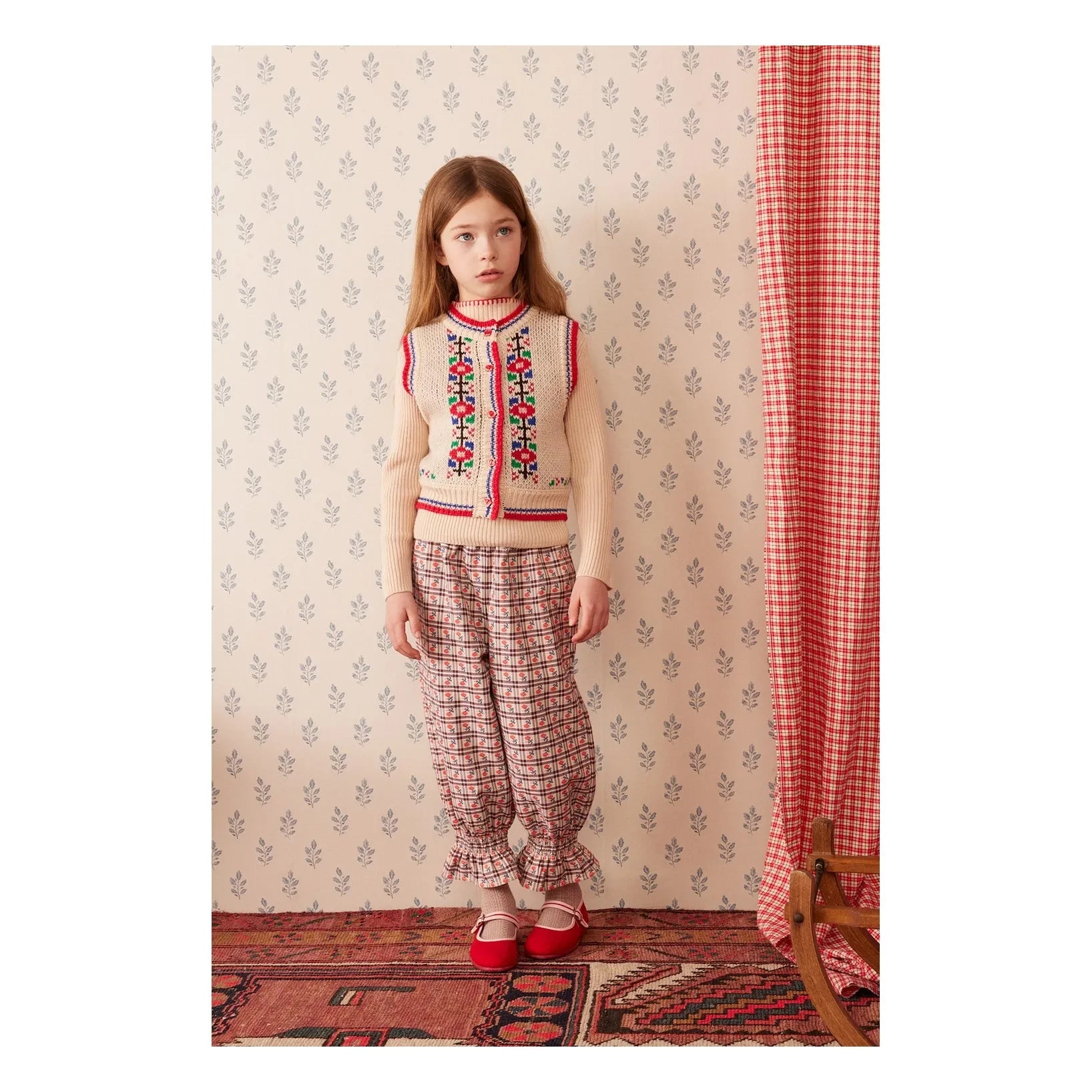 Hello Simone - Polly Flowers Ärmelloser Cardigan | Creme