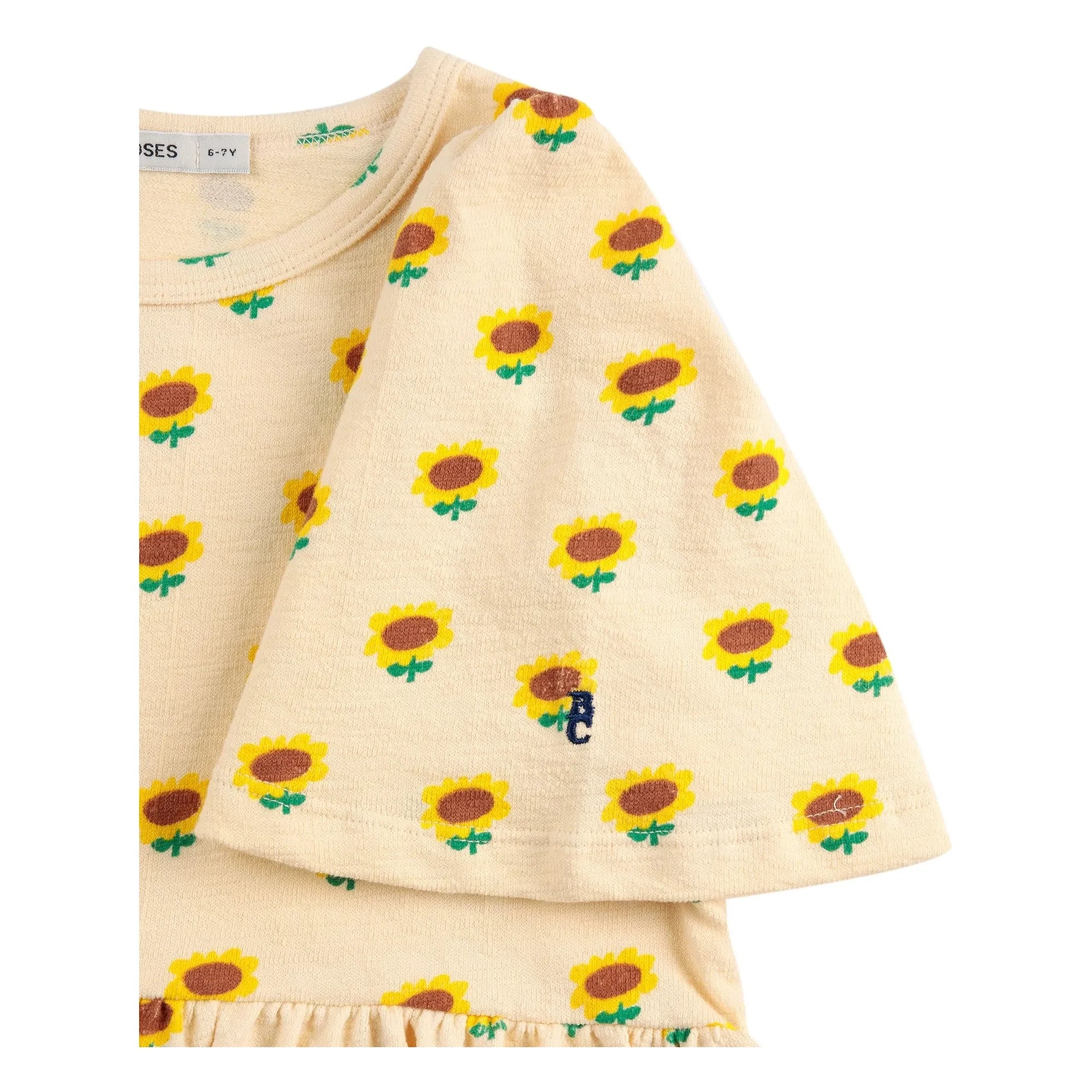 Bobo Choses - Sonnenblumen-Kleid aus Bio-Baumwolle | Creme
