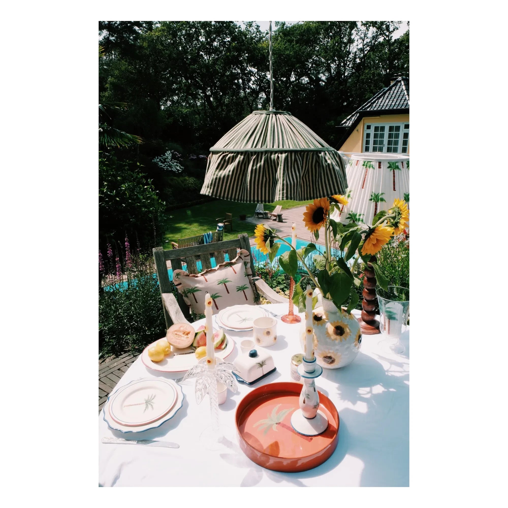 Anna + Nina - Les Palmiers Kissen | Braun
