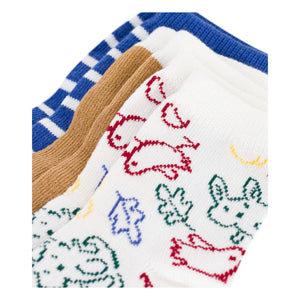 Petit Bateau - 3 Çift Hayvan Çorap Paketi | Ecru