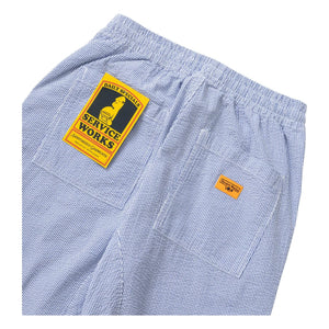Service Works - Pfirsichgestreifte Seersucker-Hose | Hellblau