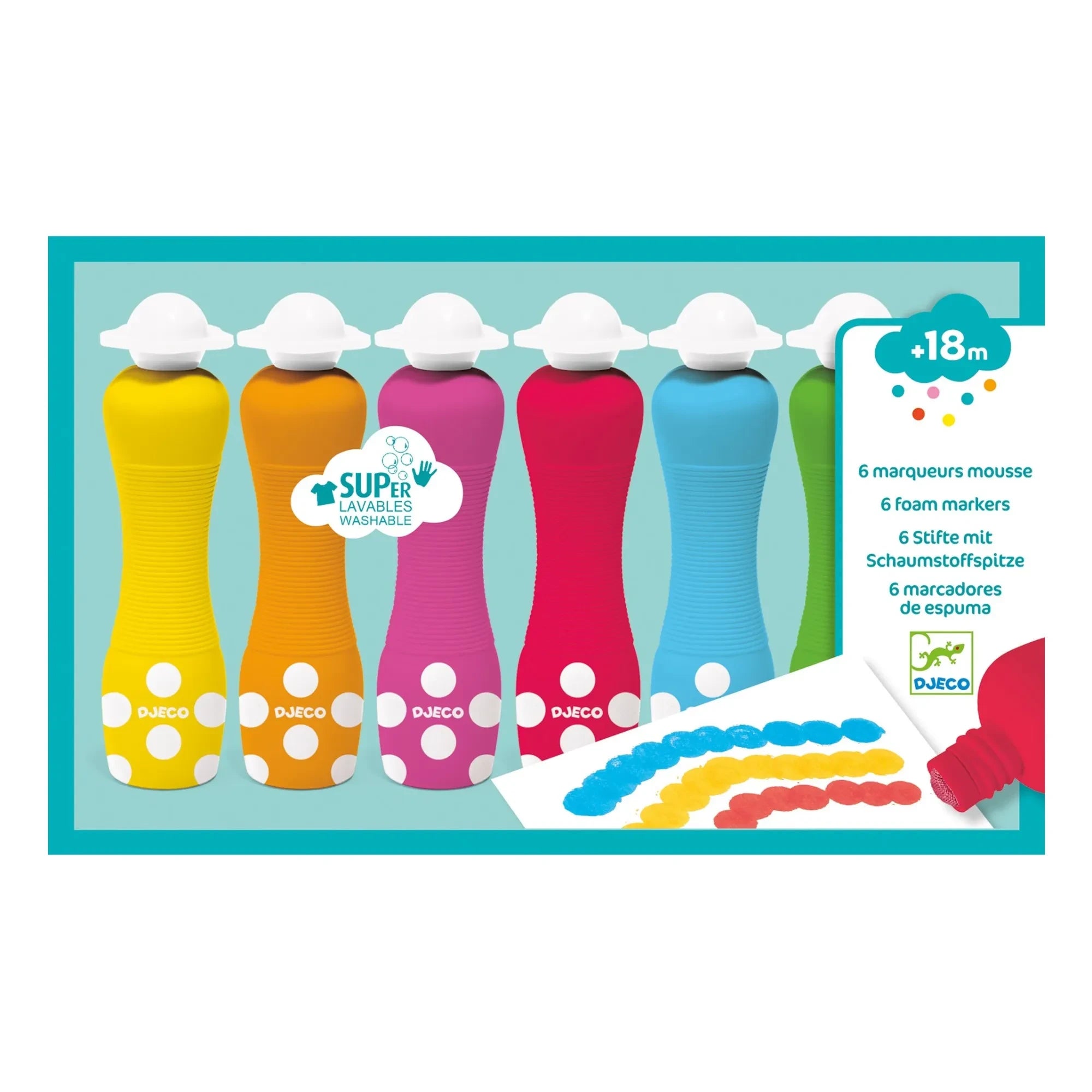 Djeco - Schaummarker für Kleinkinder - 6er Set