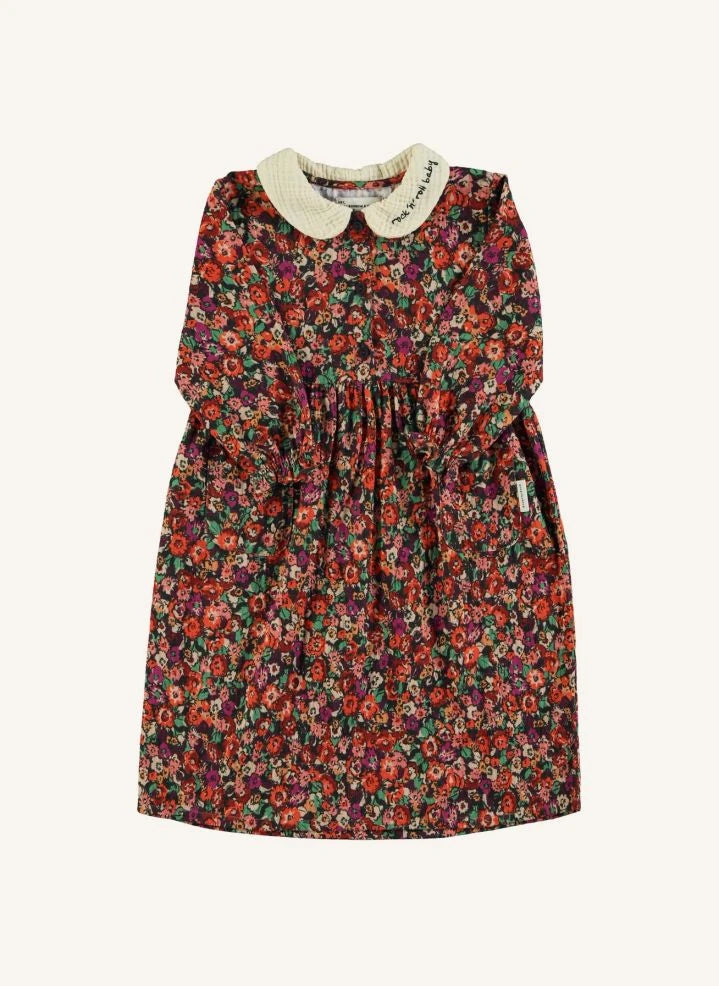 Piupiuchick - Geblümtes Kleid mit Claudine-Kragen | Schwarz