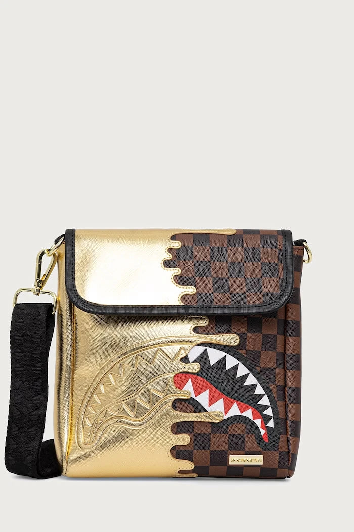 Sprayground - Braune Umhängetasche mit Haien in Paris 910B9340NSZ