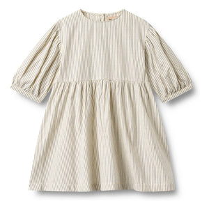 Wheat - Magda Gestreiftes Kleid aus Bio-Baumwolle | Ecru