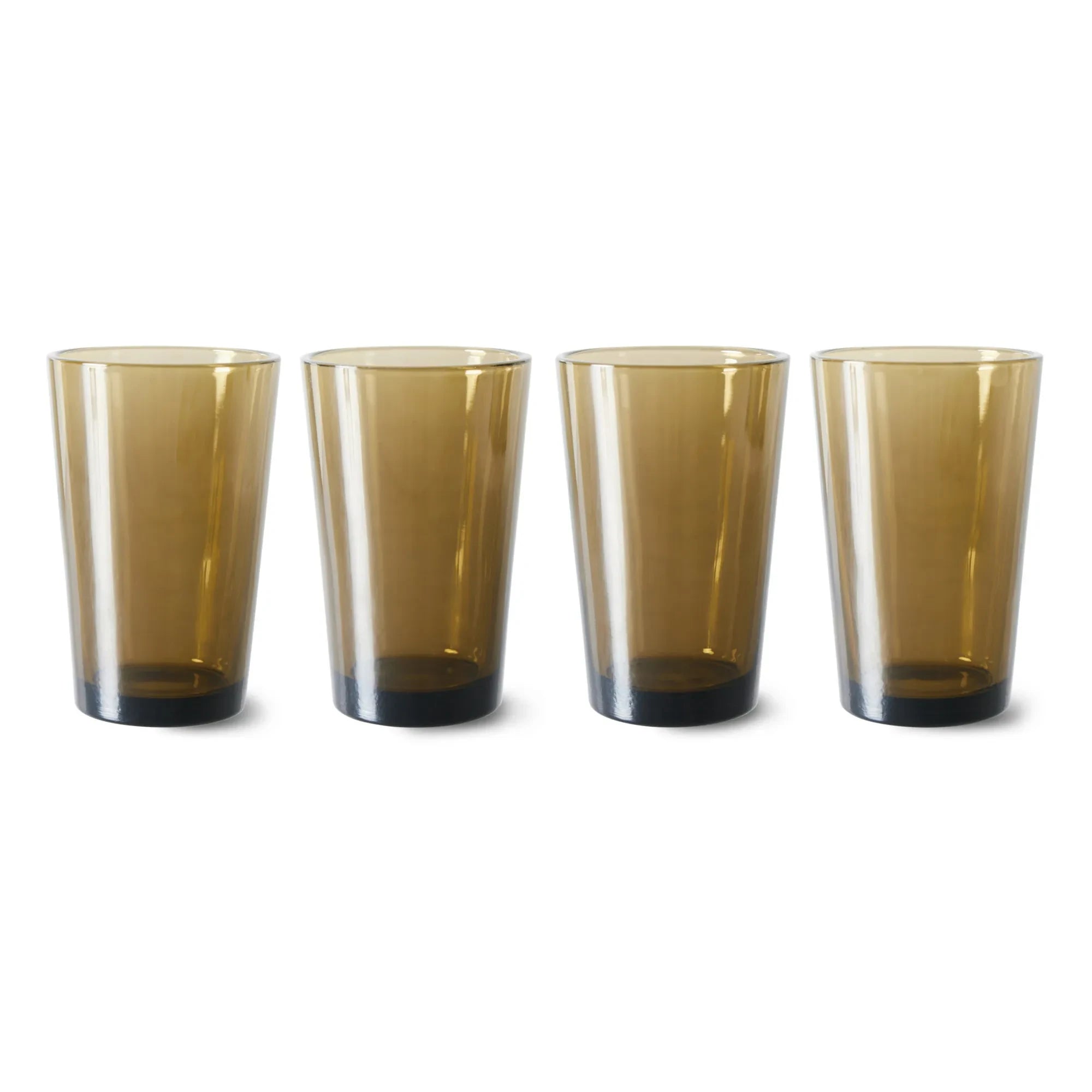 HKliving - 70er Jahre Gläser - 4er Set | Braun