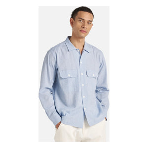 Universal Works - Utility Seersucker Hemd | Hellblau