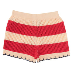 Mipounet - Gestreifte Vita Häkelshorts | Rot